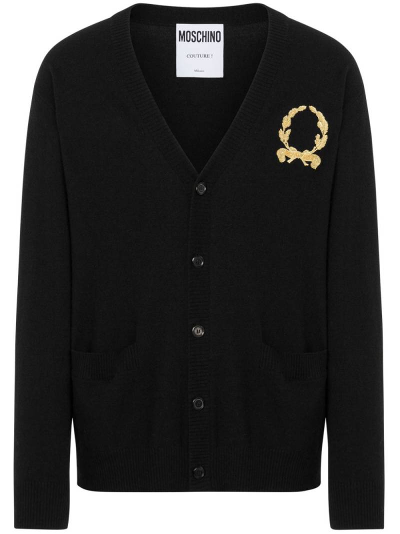 Moschino logo-embroidered cardigan - Black von Moschino