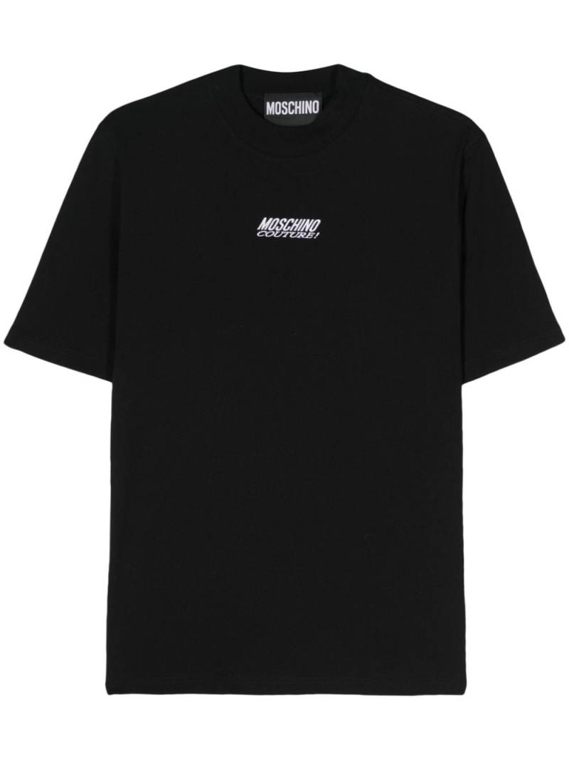 Moschino logo-embroidered cotton T-shirt - Black von Moschino