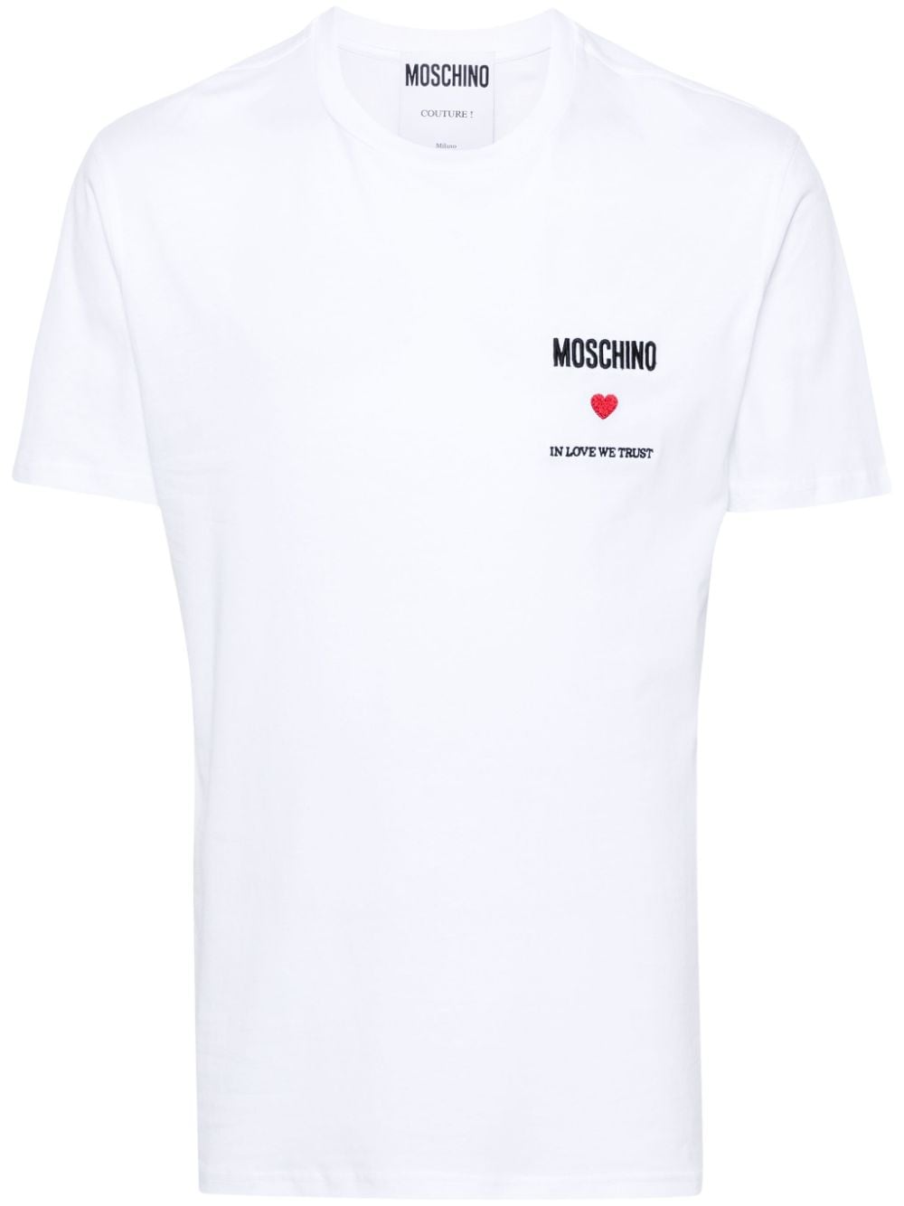 Moschino logo-embroidered cotton T-shirt - White von Moschino