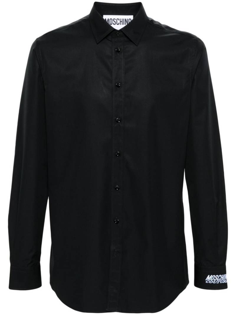 Moschino logo-embroidered cotton shirt - Black von Moschino