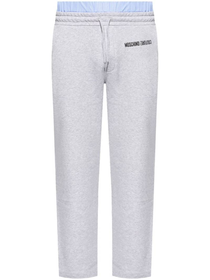 Moschino logo-embroidered cotton track pants - Grey von Moschino