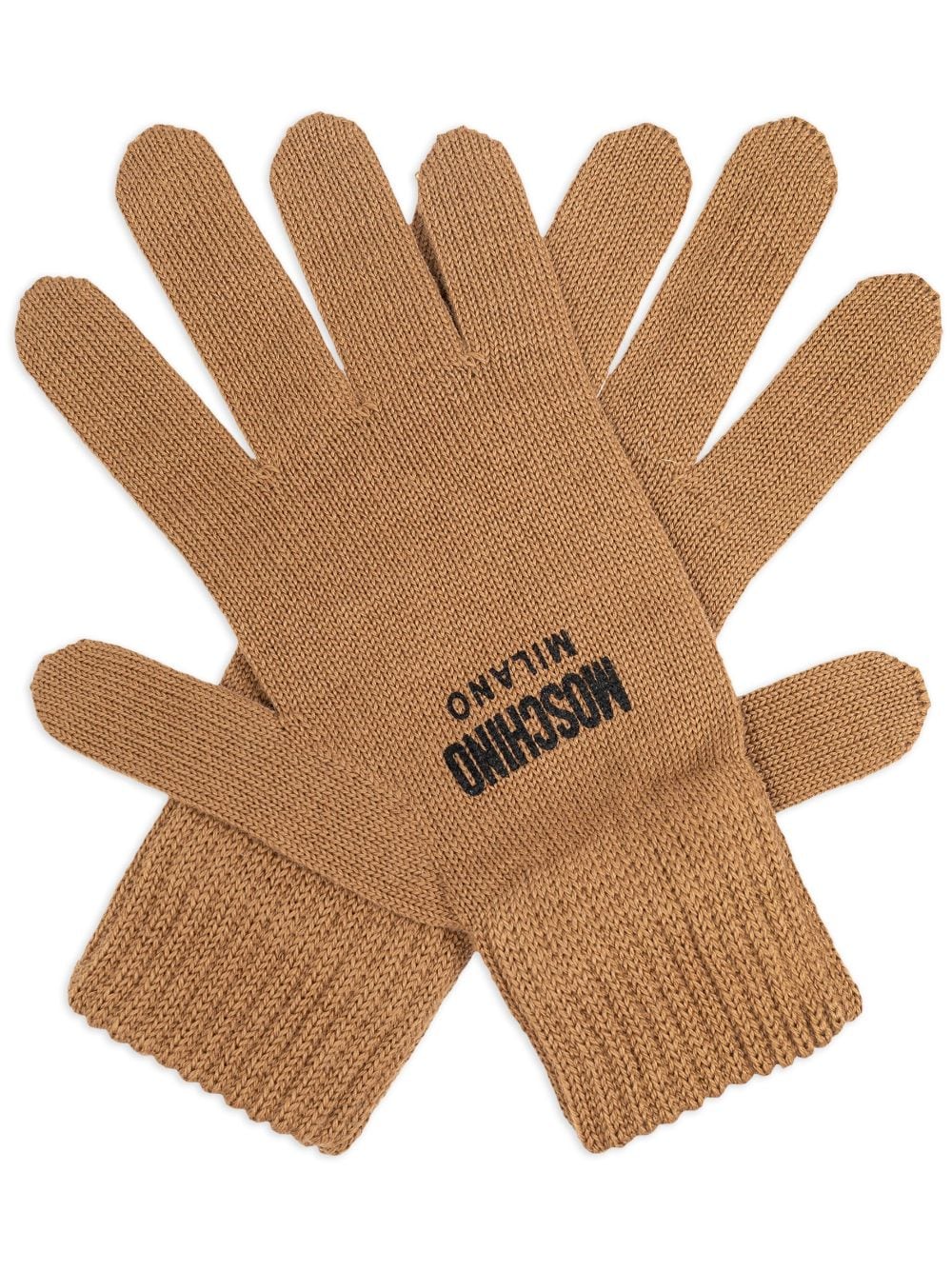 Moschino logo-embroidered gloves - Neutrals von Moschino