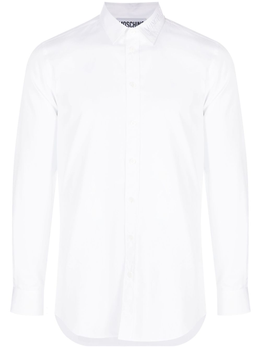 Moschino logo-embroidered long-sleeve cotton shirt - White von Moschino