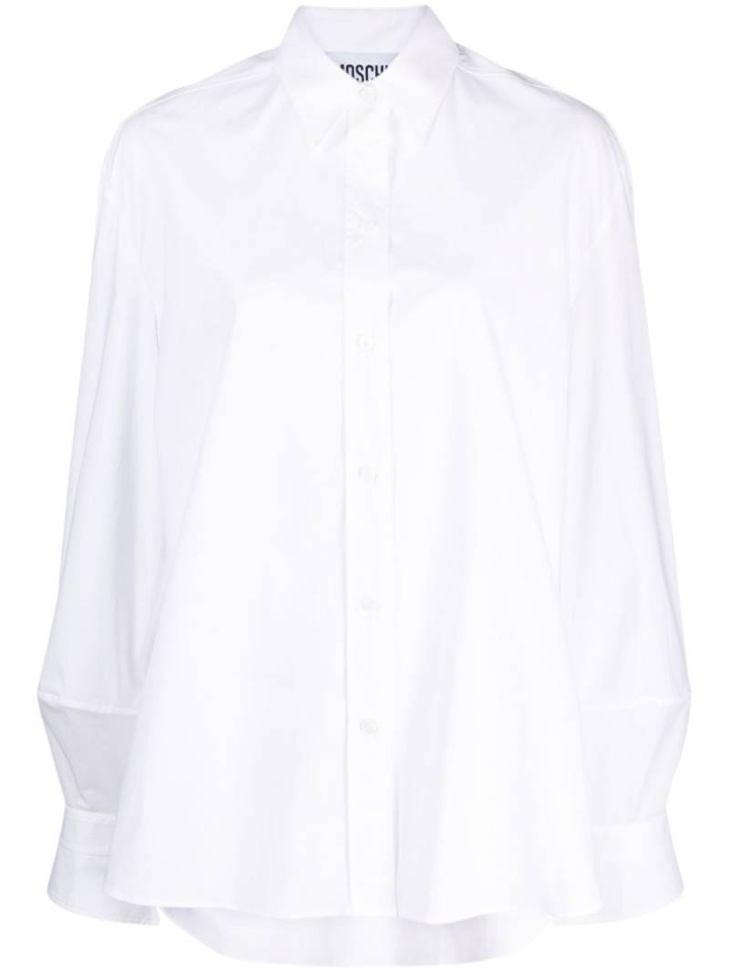 Moschino logo-embroidered long-sleeve cotton shirt - White von Moschino