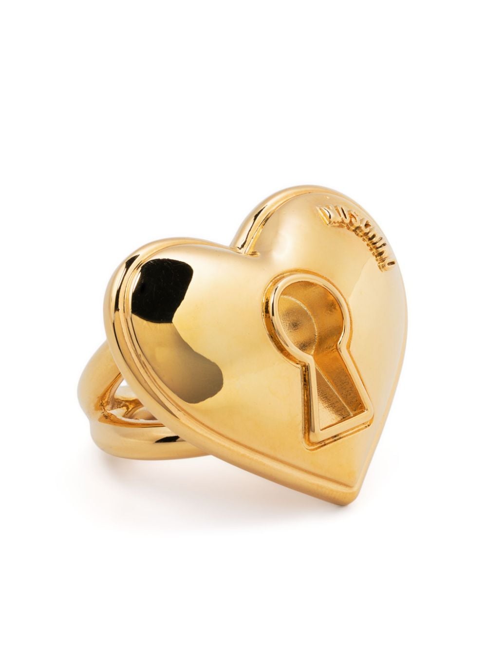 Moschino logo-engraved heart-shape ring - Gold von Moschino