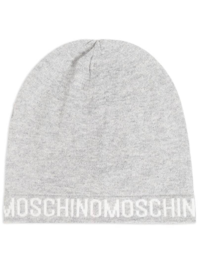 Moschino logo-intarsia beanie - Grey von Moschino