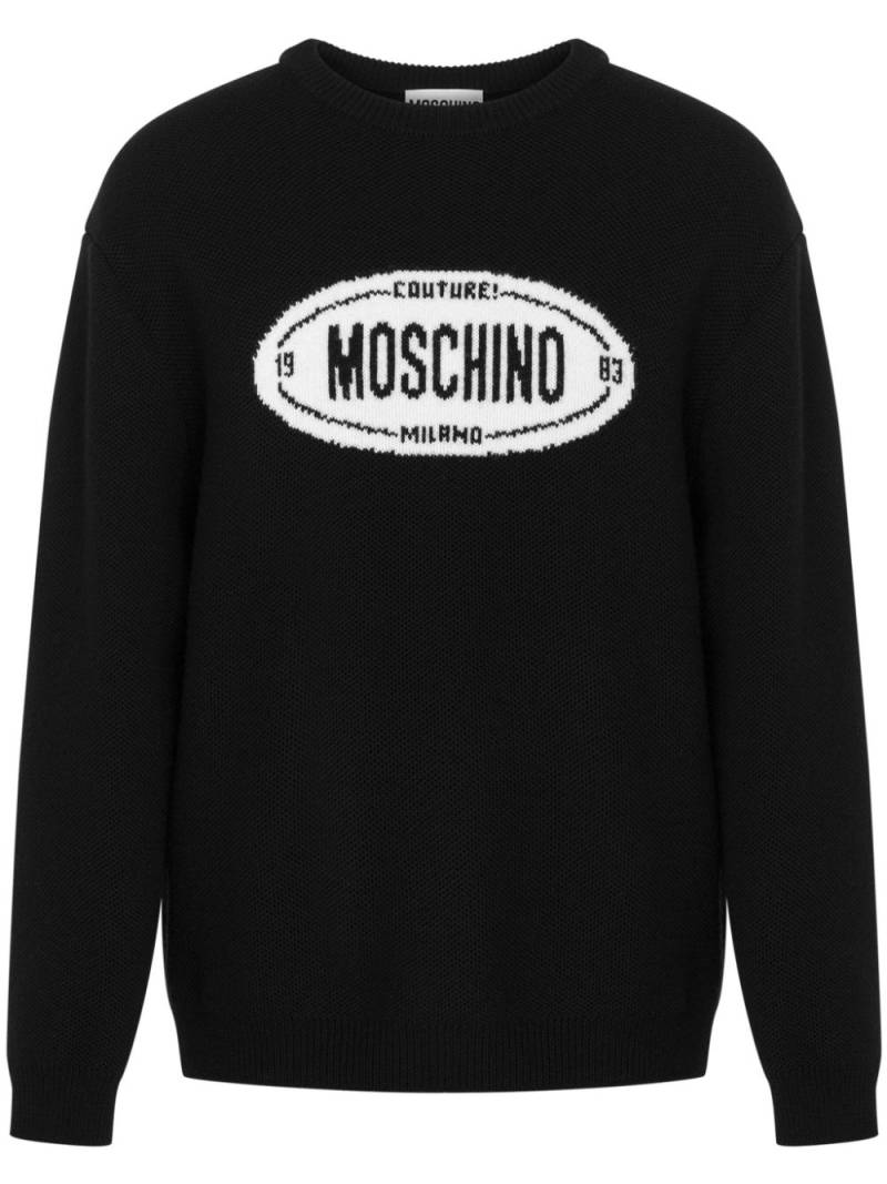 Moschino logo-intarsia virgin-wool jumper - Black von Moschino