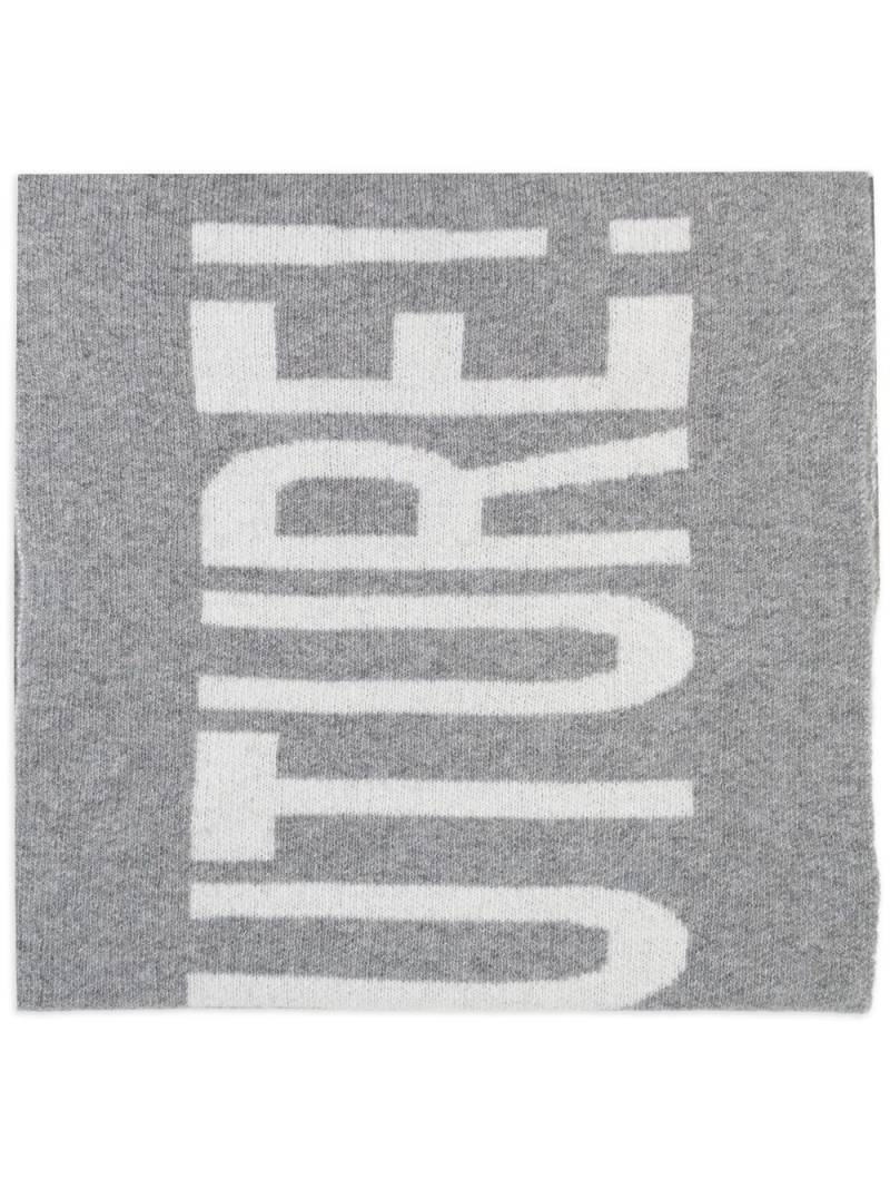 Moschino logo-intarsia wool scarf - Grey von Moschino