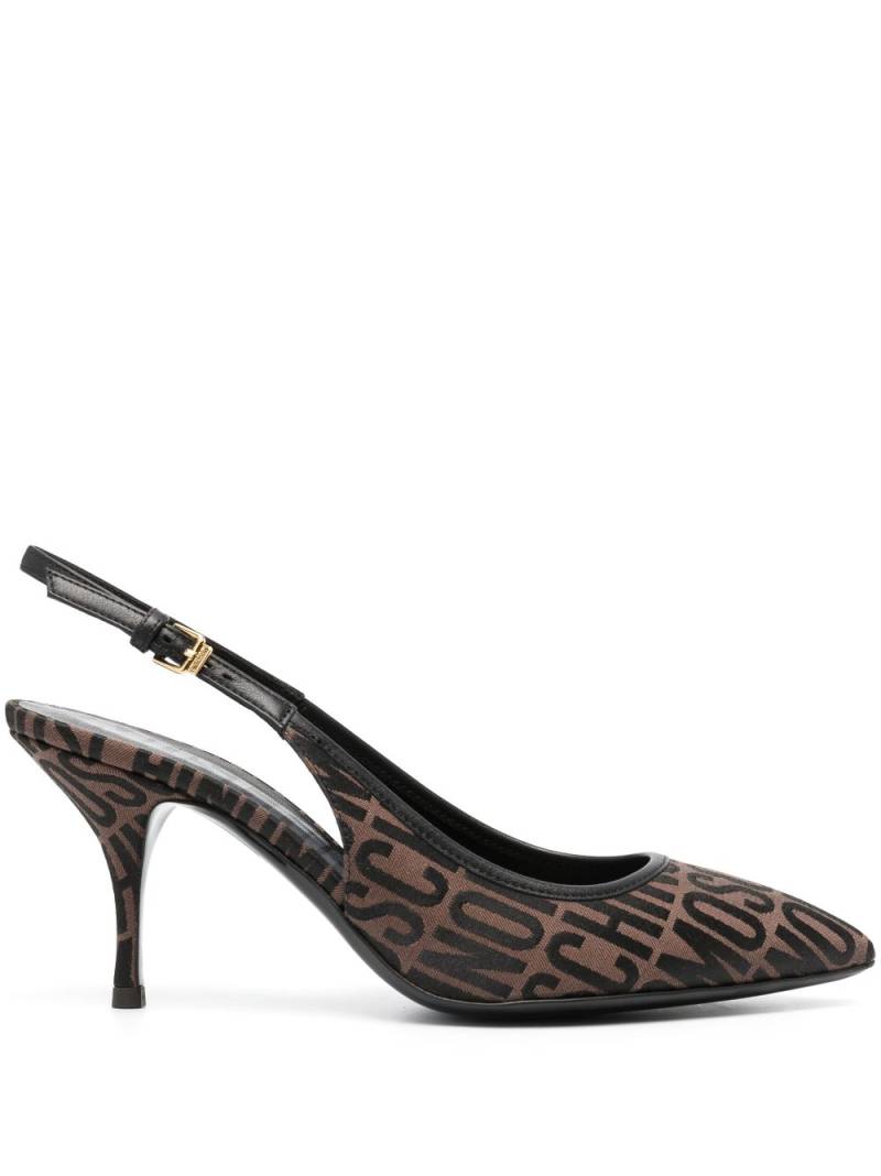 Moschino logo-jacquard 80mm pumps - Brown von Moschino