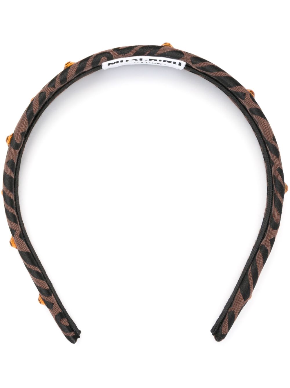 Moschino logo-jacquard crystal-embellished headband - Black von Moschino