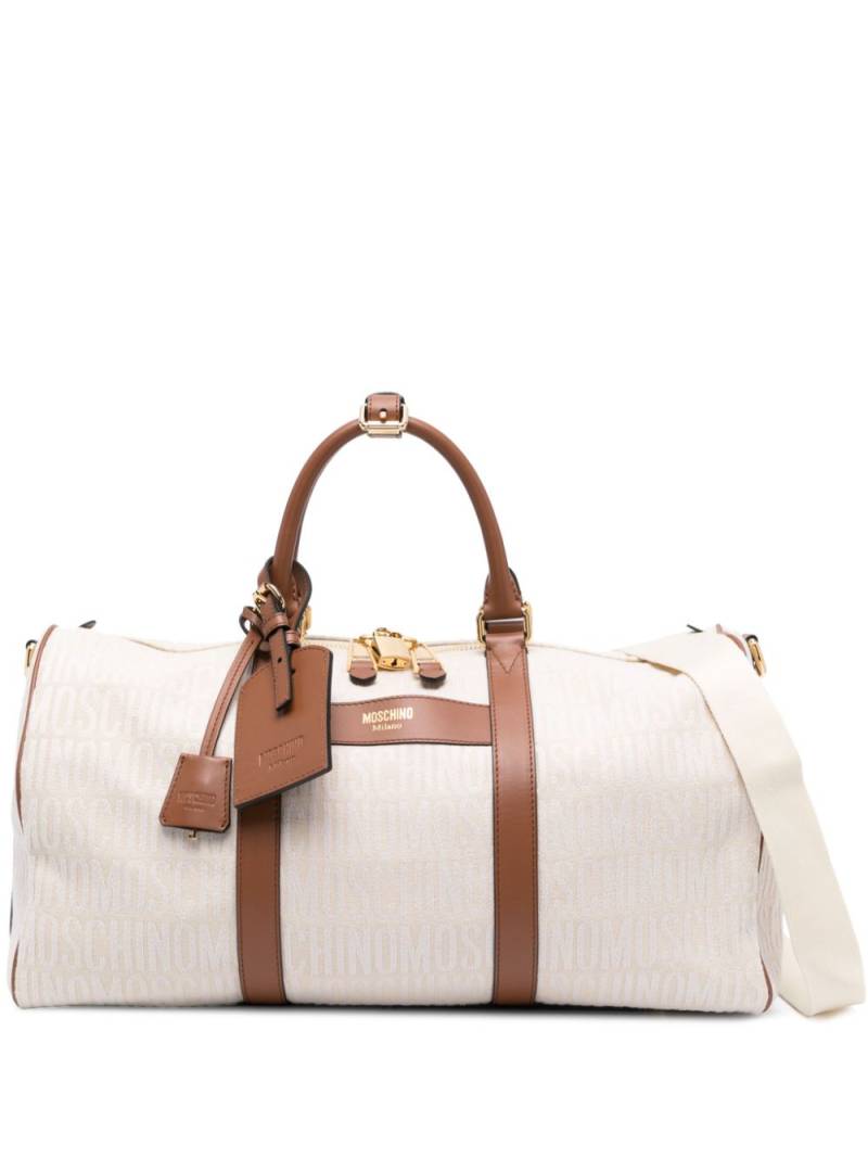 Moschino logo-jacquard duffle bag - Neutrals von Moschino