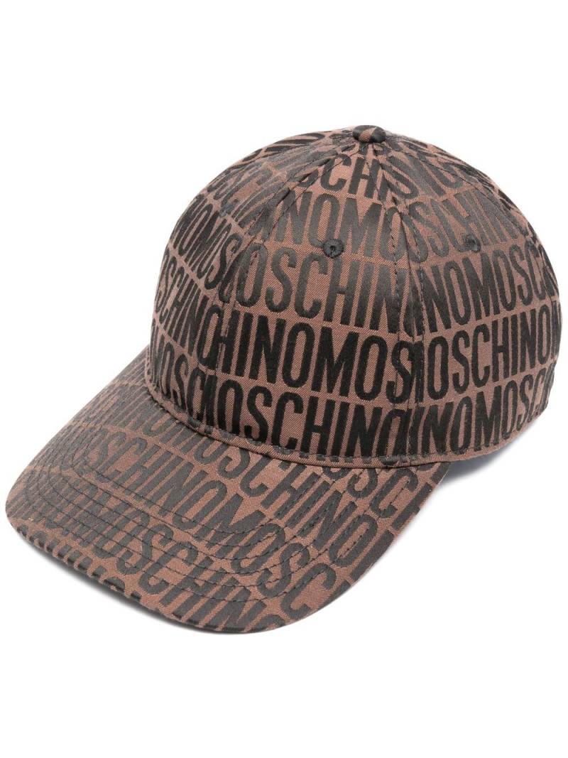 Moschino logo-jacquard motif cap - Brown von Moschino