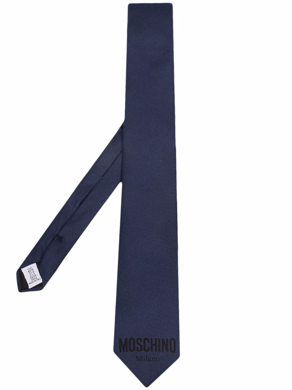 Moschino logo-jacquard silk tie - Blue von Moschino