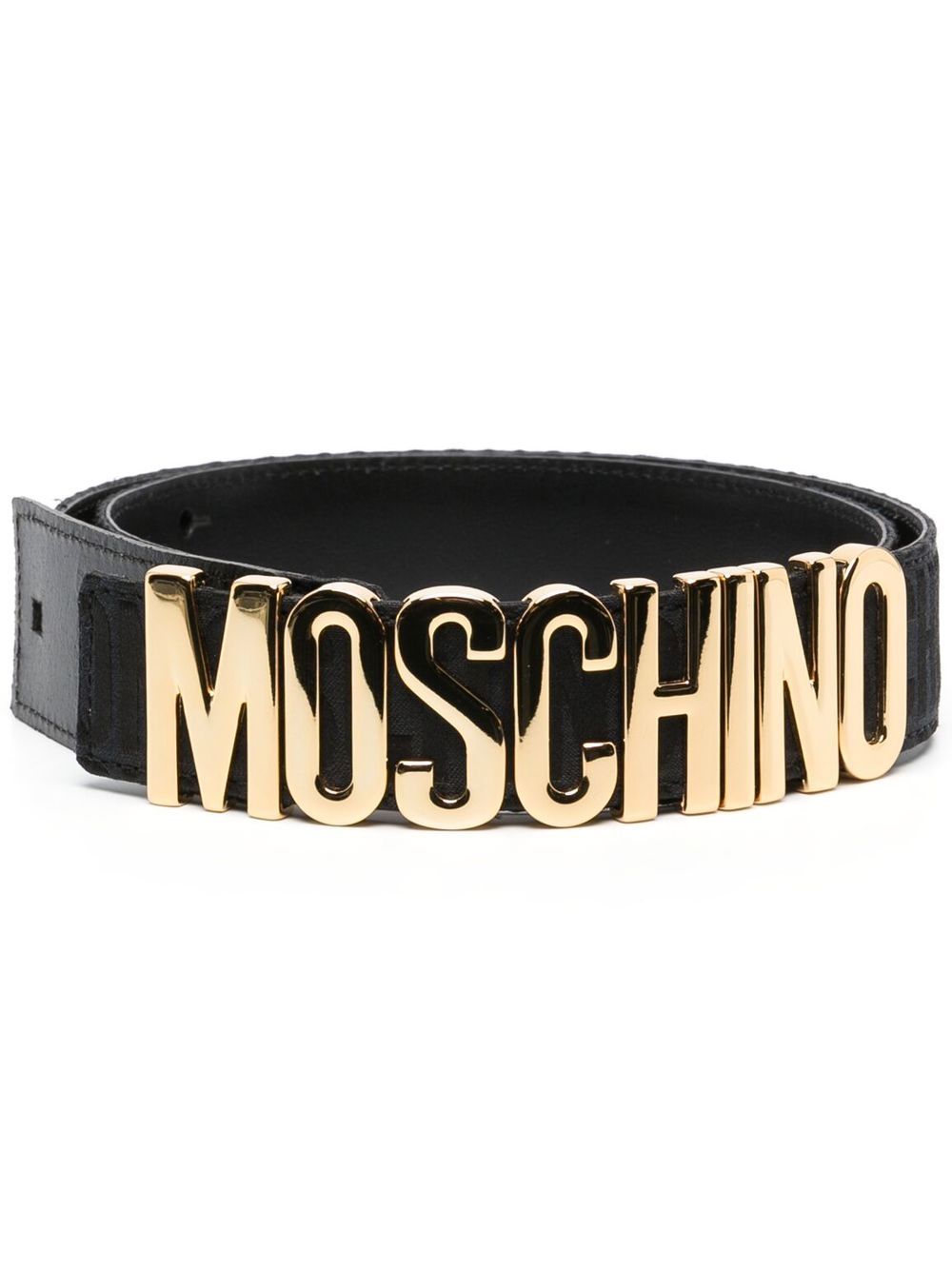 Moschino logo leather belt - Black von Moschino