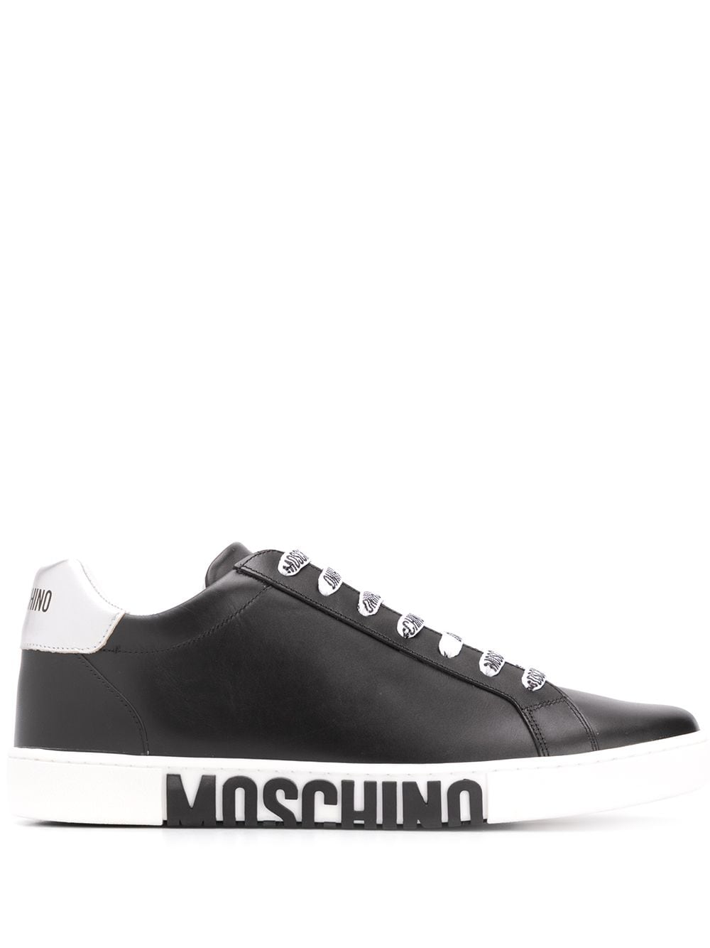 Moschino logo leather sneakers - Black von Moschino