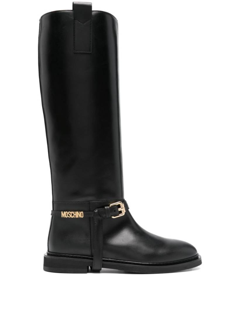 Moschino logo-lettering boots - Black von Moschino