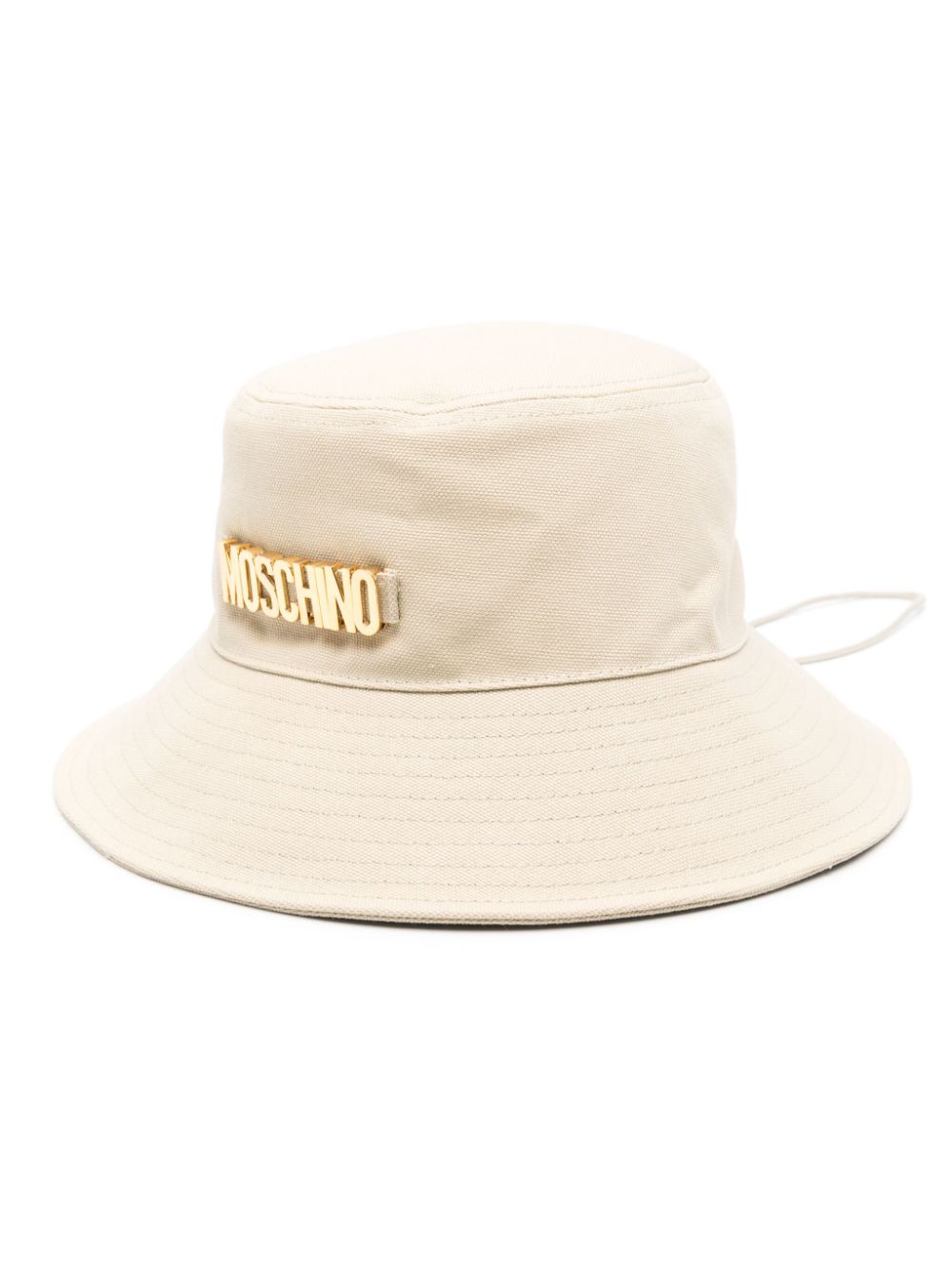 Moschino logo-lettering bucket hat - Neutrals von Moschino