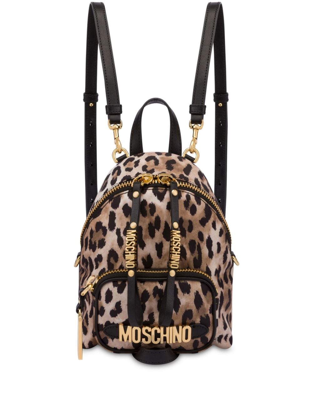 Moschino logo-lettering cotton backpack - Neutrals von Moschino