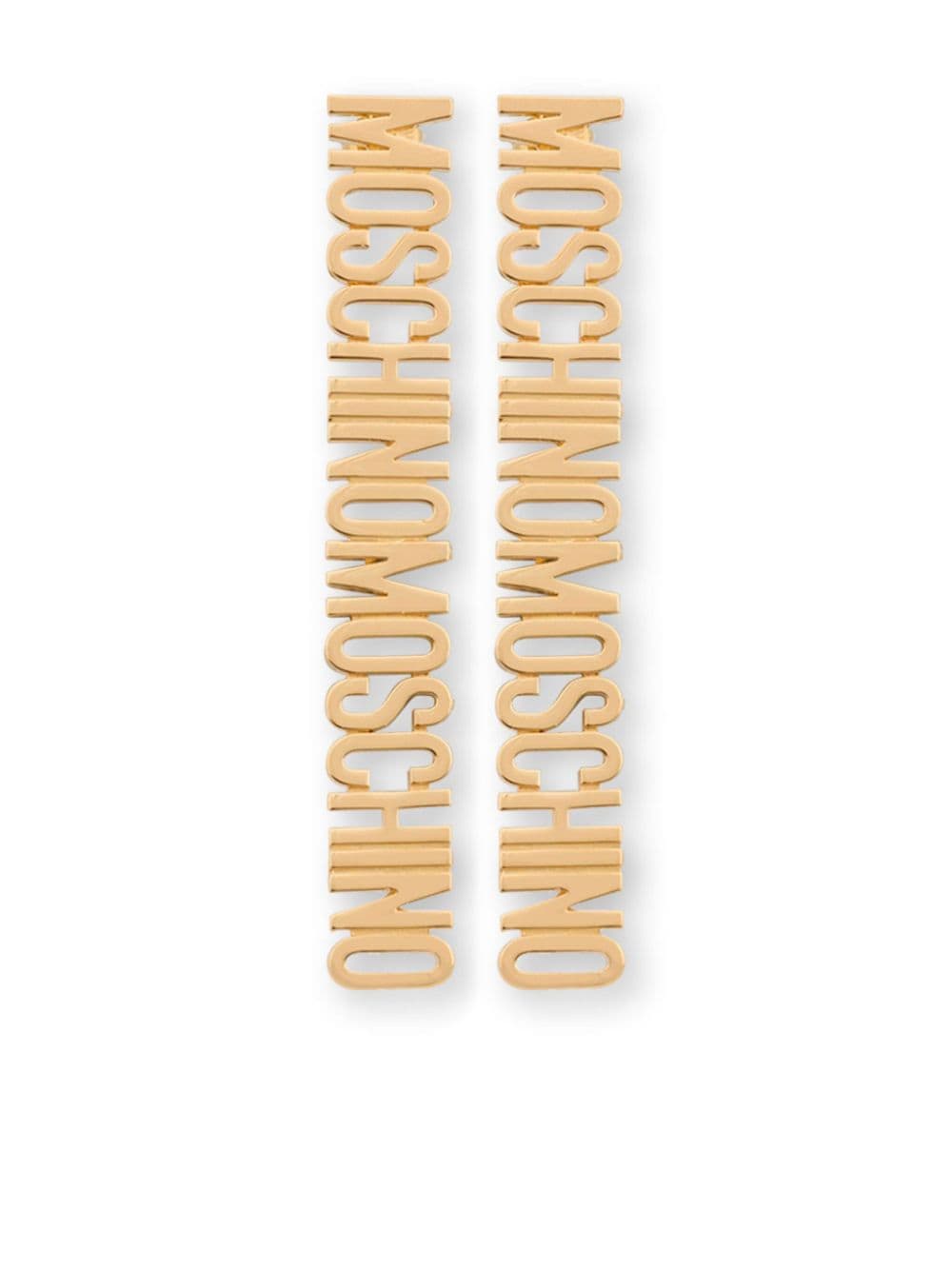 Moschino logo-lettering drop earrings - Gold von Moschino