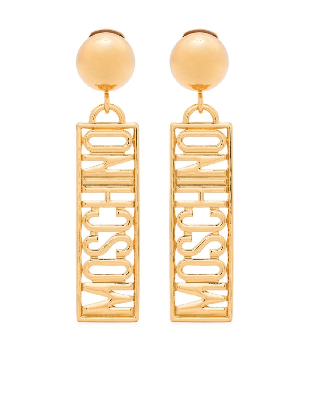 Moschino logo-lettering earrings - Gold von Moschino