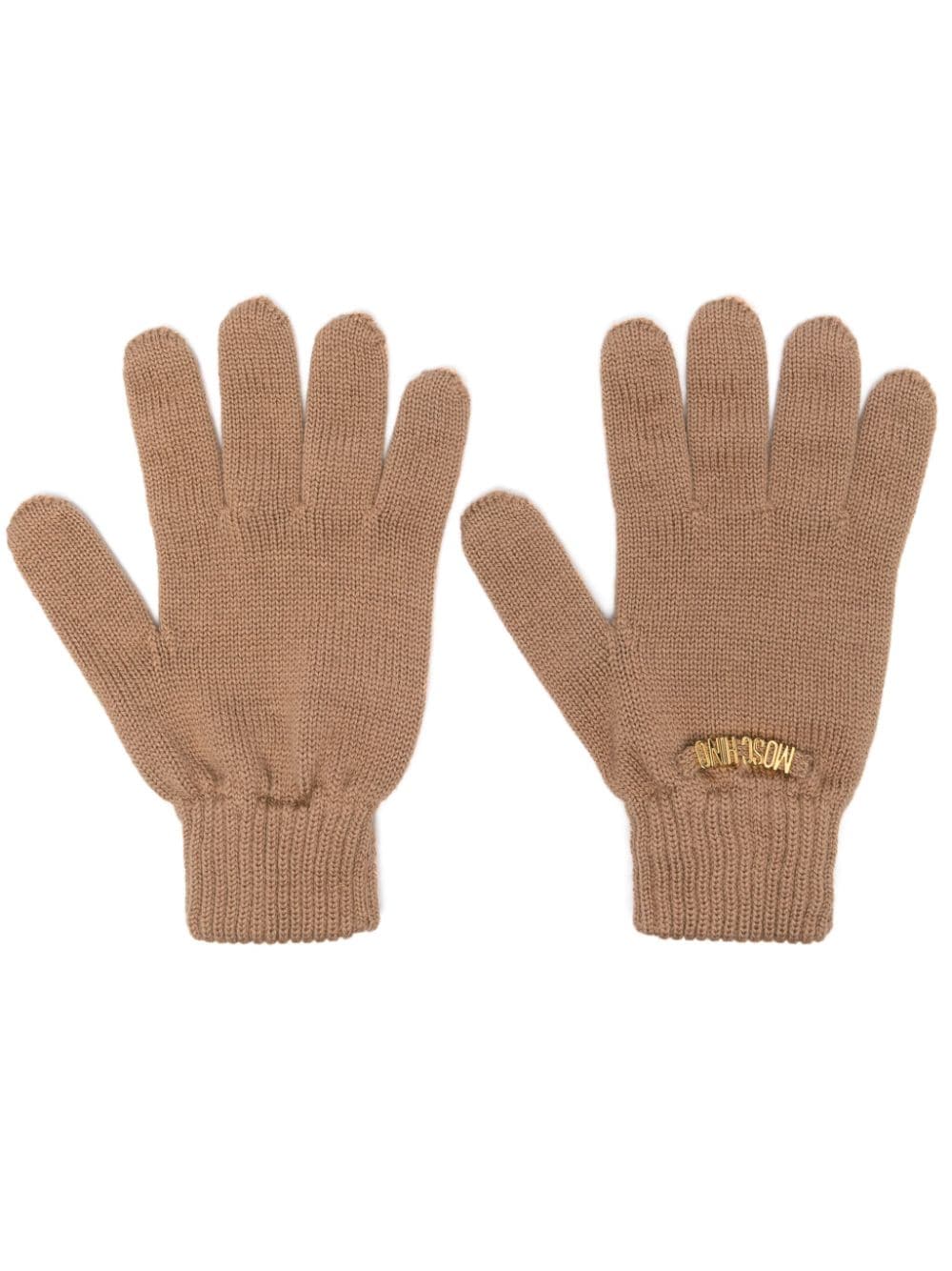 Moschino logo-lettering gloves - Neutrals von Moschino