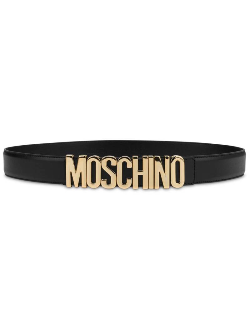 Moschino logo-lettering leather belt - Black von Moschino