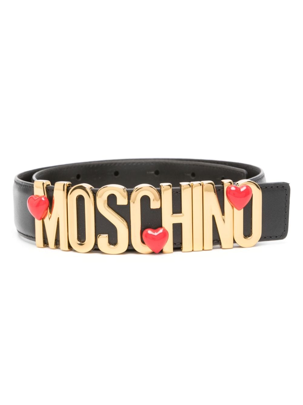 Moschino logo-lettering leather belt - Black von Moschino