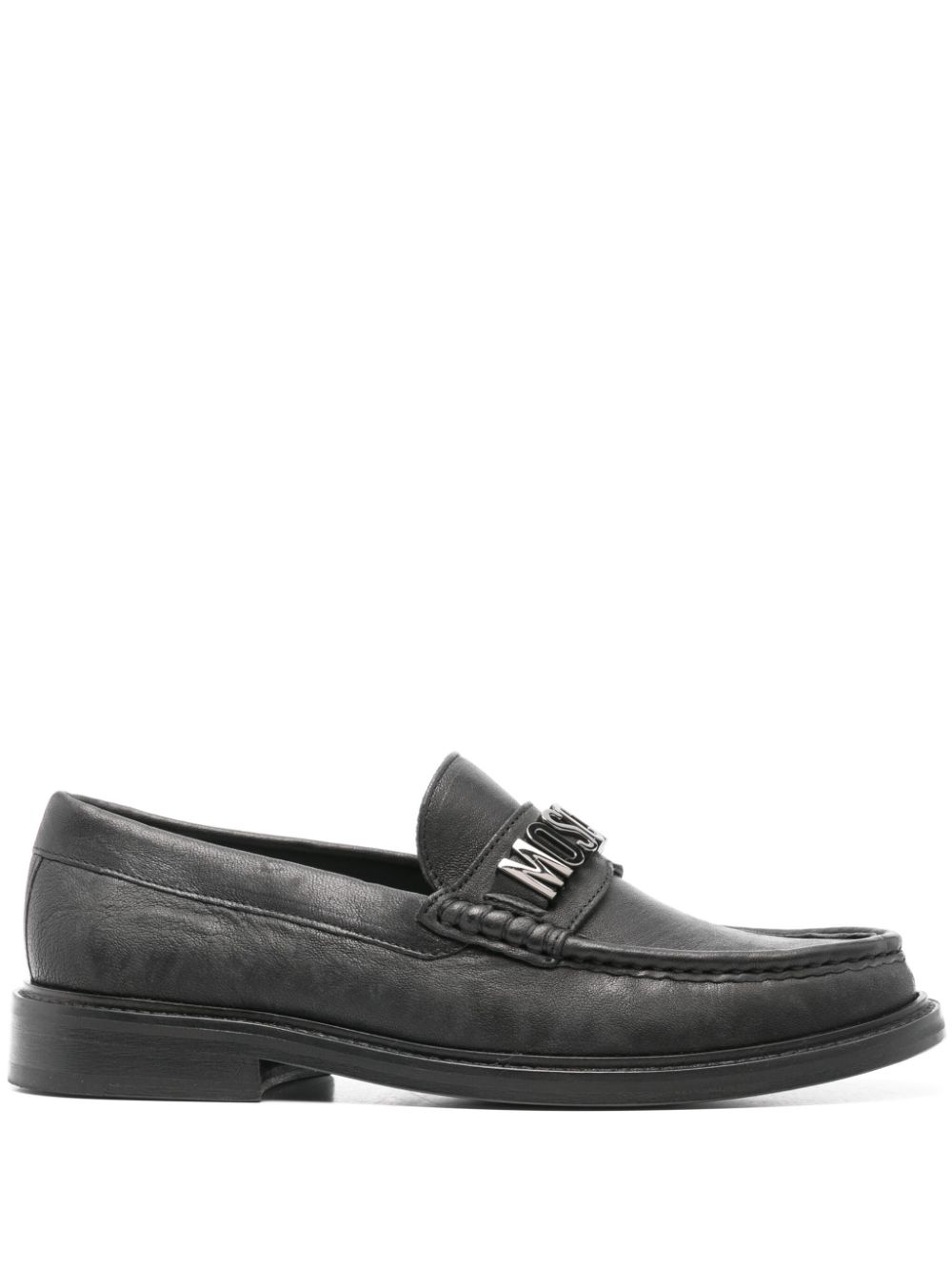 Moschino logo-lettering loafers - Black von Moschino