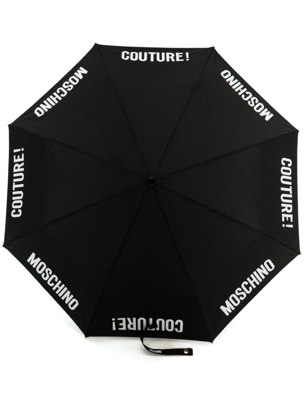 Moschino logo lettering-print foldable umbrellla - Black von Moschino