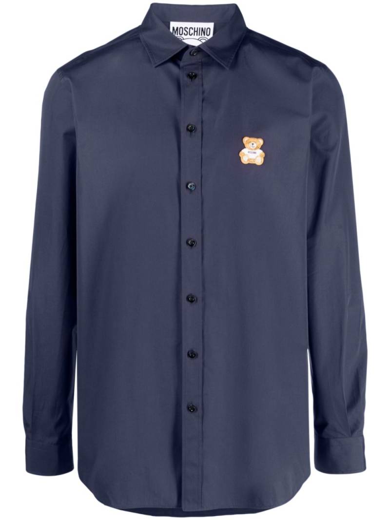 Moschino logo long-sleeve shirt - Blue von Moschino