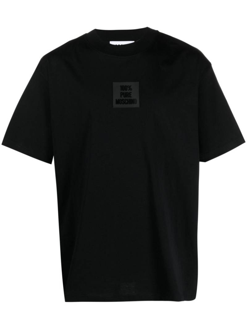 Moschino logo-patch cotton T-shirt - Black von Moschino