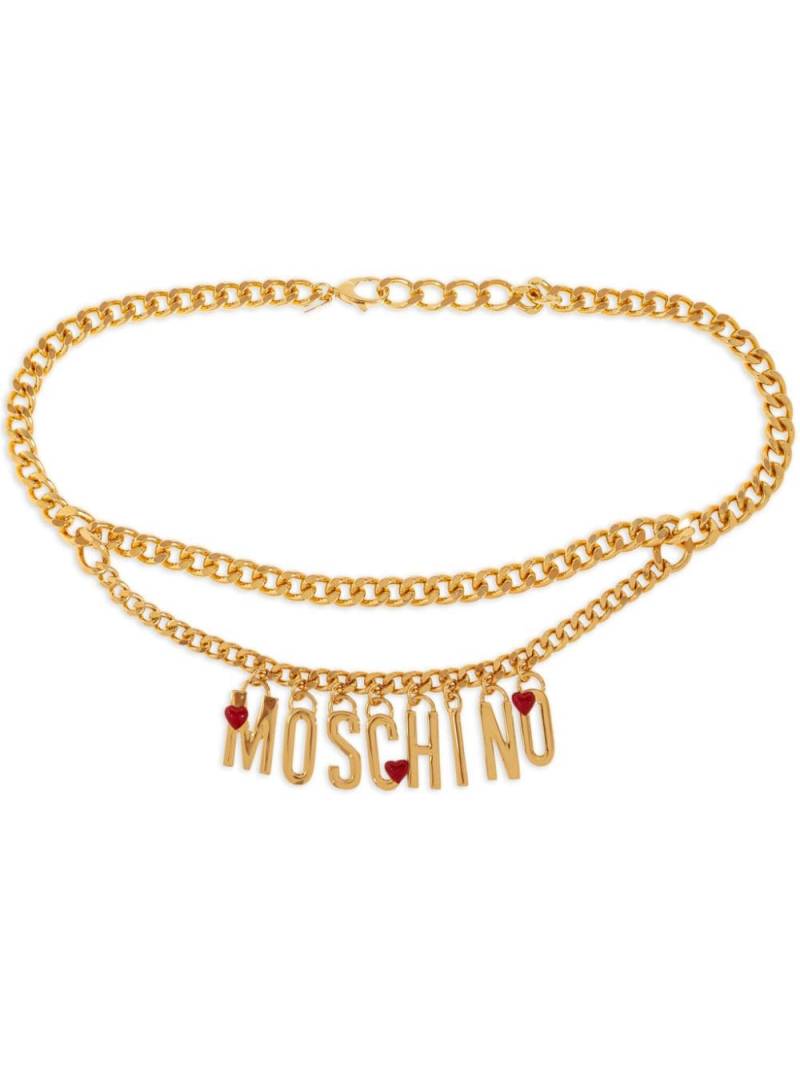 Moschino logo-pendant belt - Gold von Moschino