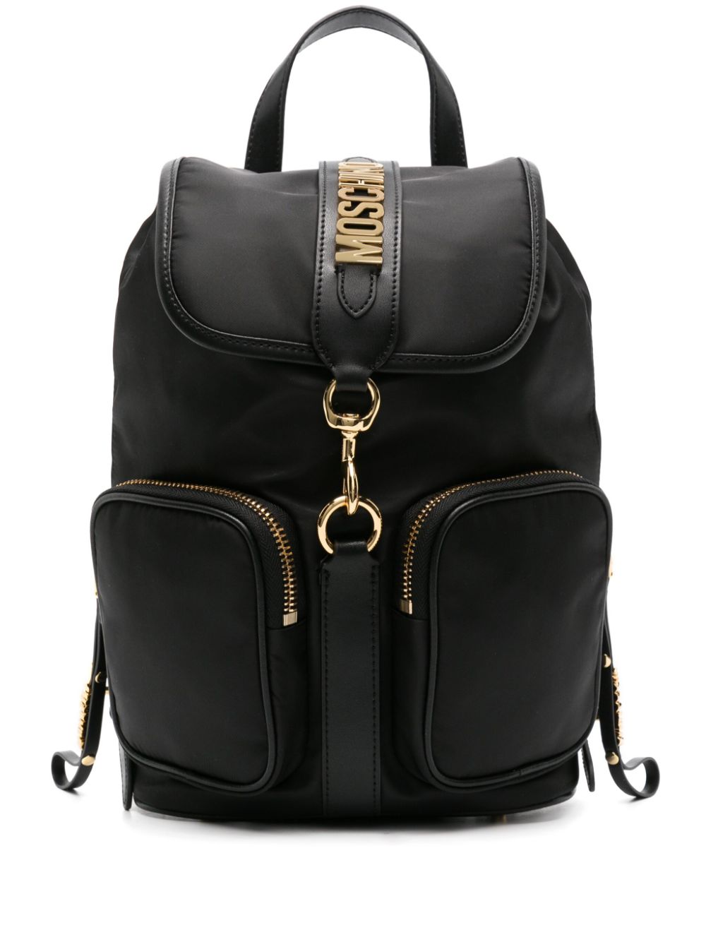 Moschino logo-plaque backpack - Black von Moschino