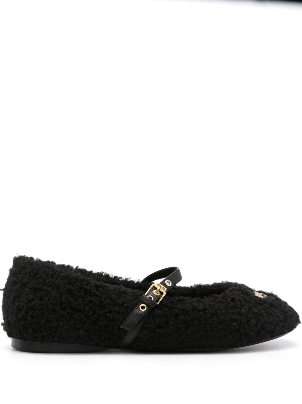 Moschino logo-plaque ballet flats - Black von Moschino