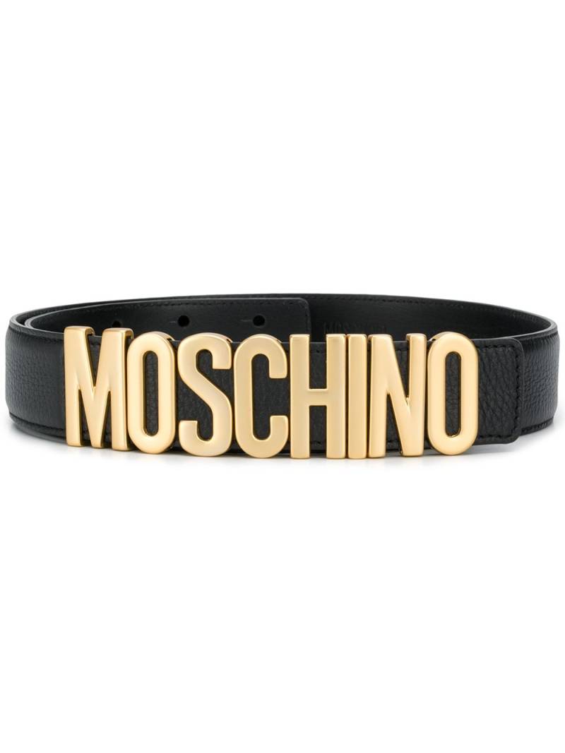 Moschino logo-plaque belt - Black von Moschino