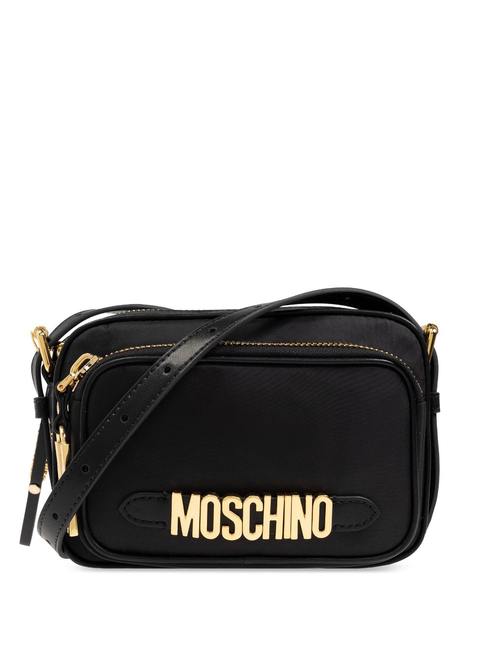 Moschino logo plaque cross bag - Black von Moschino