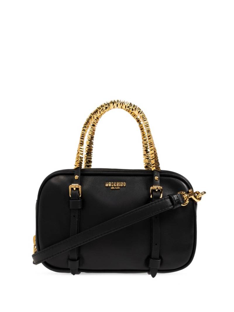 Moschino logo-plaque leather mini bag - Black von Moschino