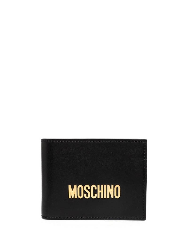 Moschino logo-plaque leather wallet - Black von Moschino