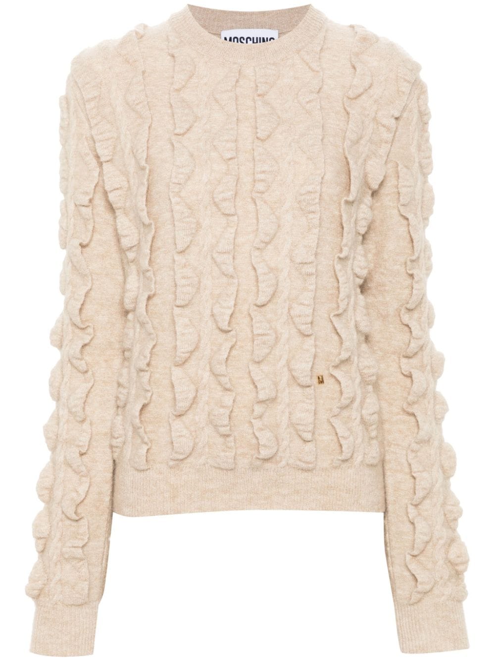 Moschino logo-plaque sweater - Neutrals von Moschino