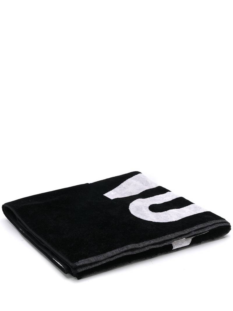 Moschino logo-print beach towel - Black von Moschino