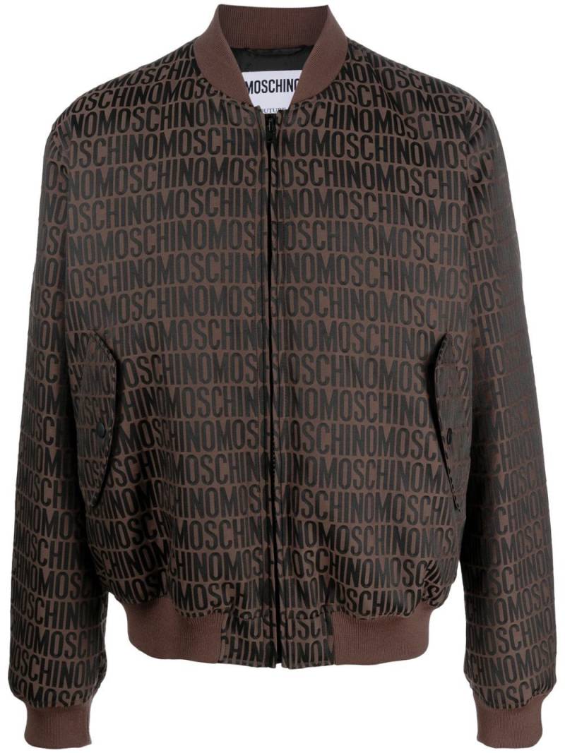 Moschino logo-print bomber-jacket - Brown von Moschino