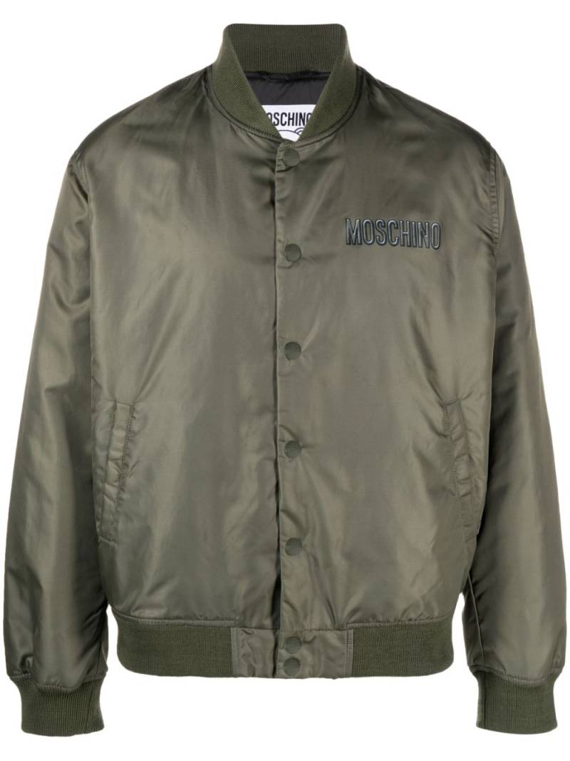 Moschino logo-print bomber jacket - Green von Moschino