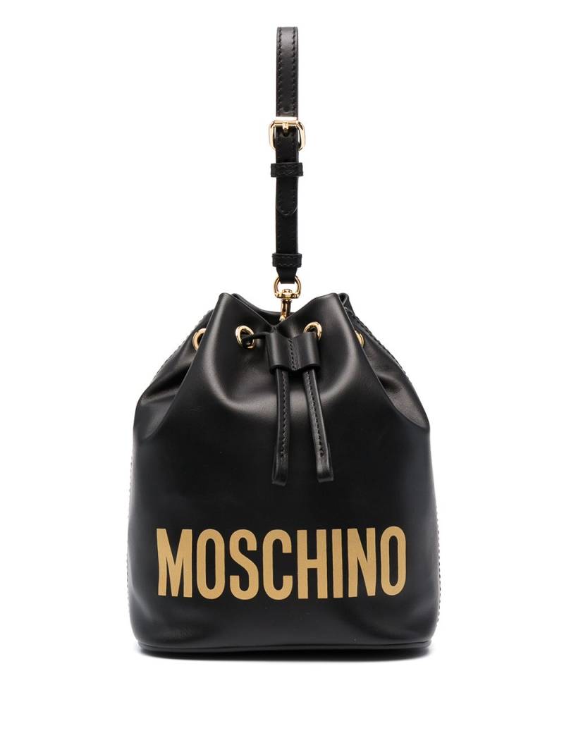 Moschino logo-print bucket bag - Black von Moschino