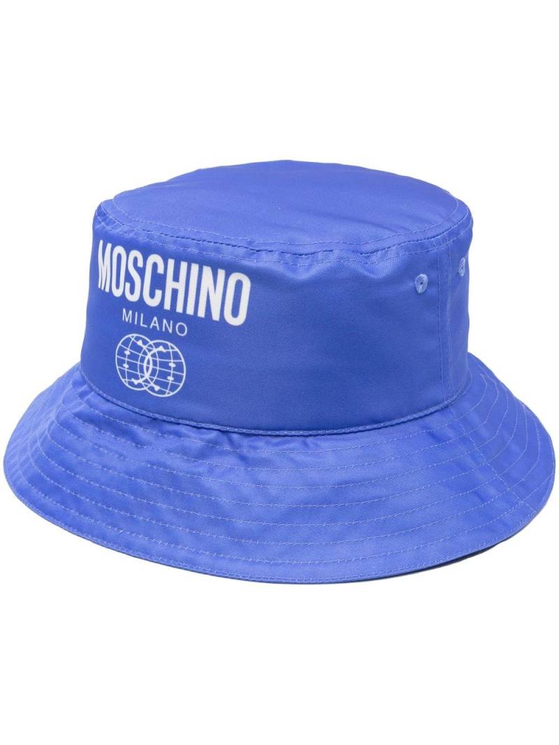 Moschino logo-print bucket hat - Blue von Moschino