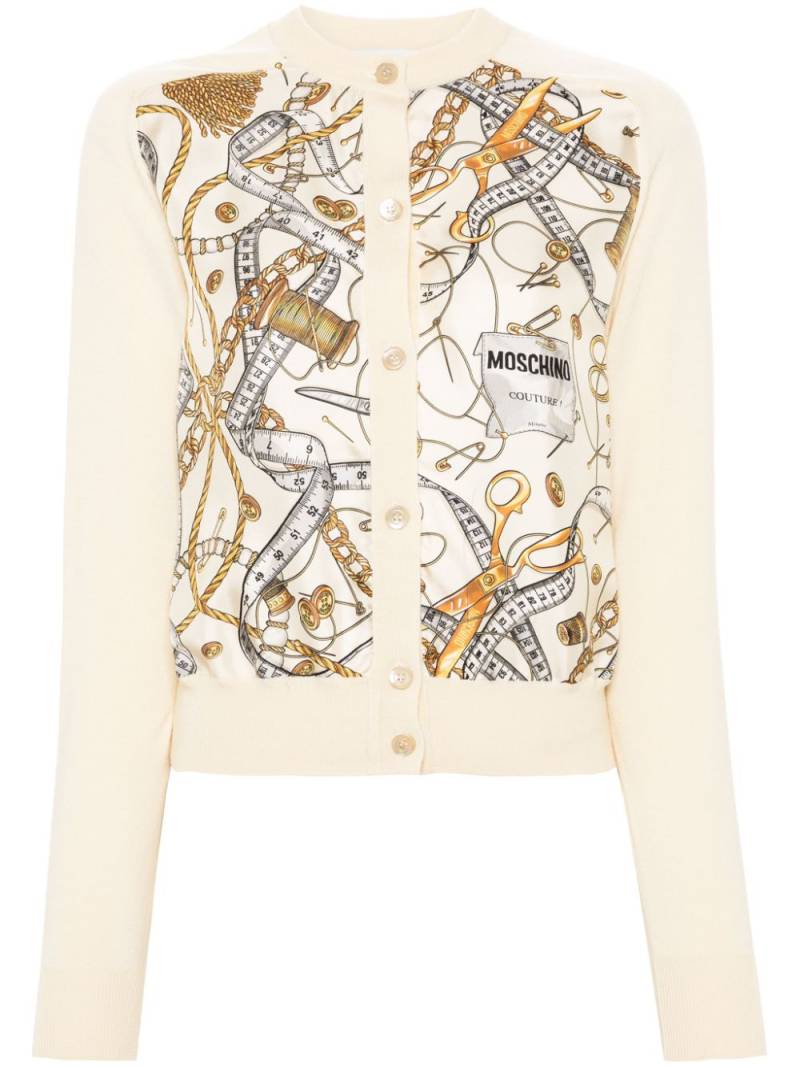 Moschino logo-print cardigan - Neutrals von Moschino