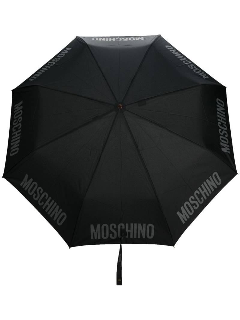 Moschino logo-print compact umbrella - Black von Moschino