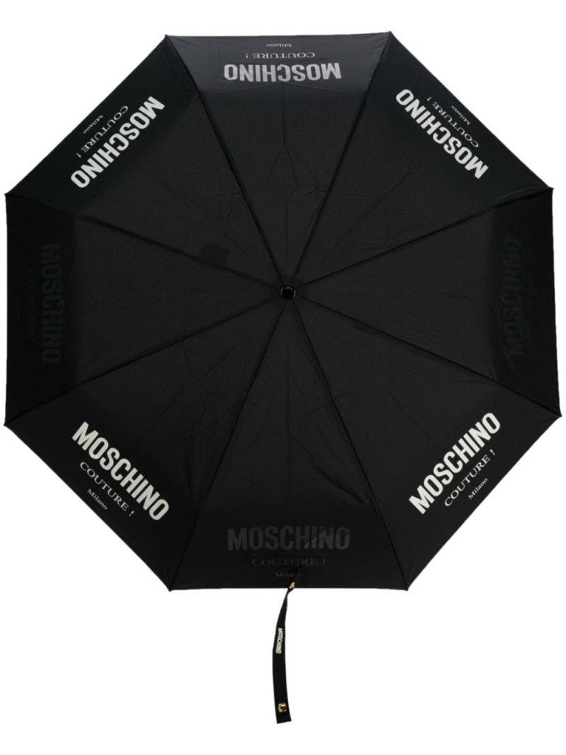 Moschino logo-print compact umbrella - Black von Moschino