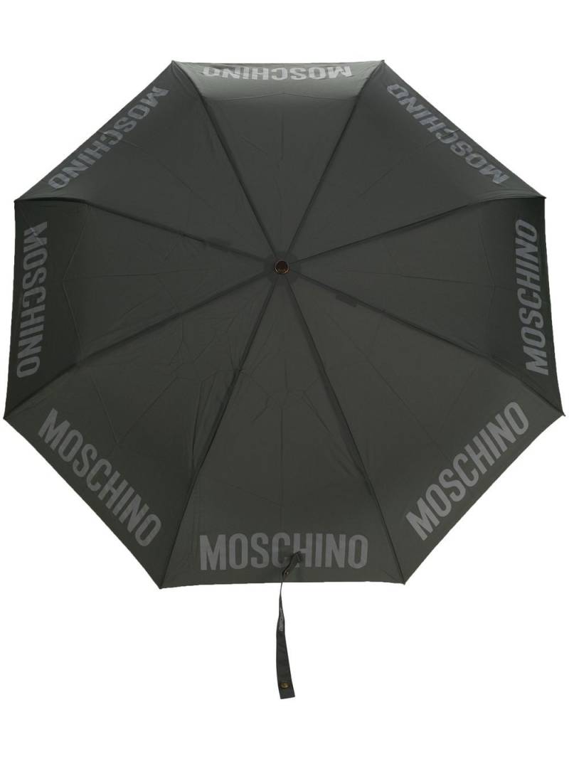 Moschino logo-print compact umbrella - Grey von Moschino