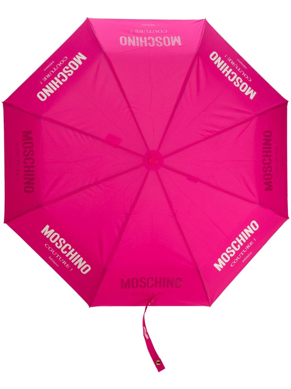 Moschino logo-print compact umbrella - Pink von Moschino