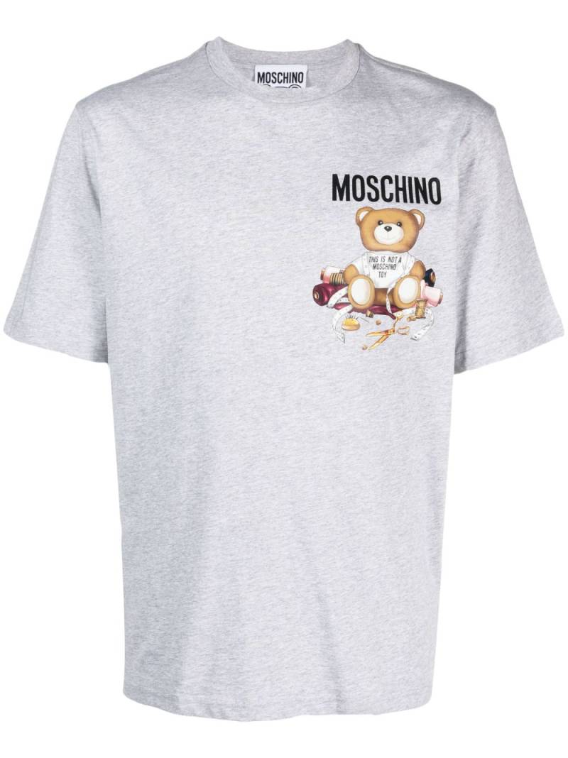 Moschino logo-print cotton T-shirt - Grey von Moschino